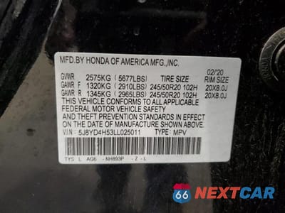 Zdjęcie 13 z 13 samochodu: 2020 ACURA MDX TECHNOLOGY VIN:5J8YD4H53LL025011 - miniatura