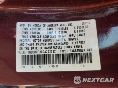 Zdjęcie 13 z 14 samochodu: 2013 HONDA ACCORD LX VIN:1HGCR2F30DA202032 - miniatura