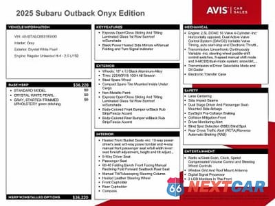Zdjęcie 13 z 14 samochodu: 2025 SUBARU OUTBACK ONYX EDITION VIN:4S4BTALC8S3185830 - miniatura