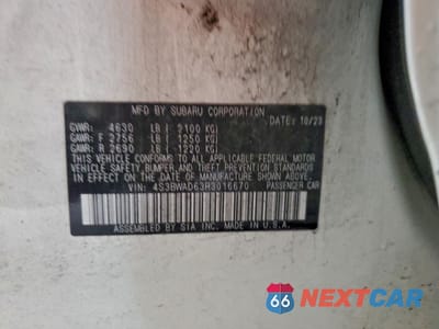 Zdjęcie 12 z 12 samochodu: 2024 SUBARU LEGACY PREMIUM VIN:4S3BWAD63R3016670 - miniatura