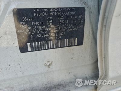 Zdjęcie 12 z 13 samochodu: 2022 HYUNDAI ACCENT SE VIN:3KPC24A63NE179022 - miniatura