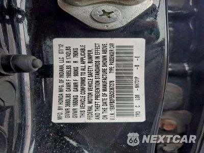 Zdjęcie 12 z 12 samochodu: 2012 HONDA CIVIC LX VIN:19XFB2F55CE367278 - miniatura