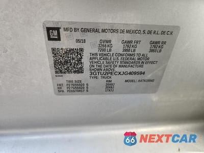 Zdjęcie 12 z 12 samochodu: 2018 GMC SIERRA K1500 DENALI VIN:3GTU2PECXJG409594 - miniatura