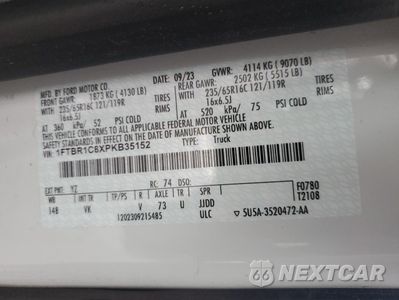 Zdjęcie 12 z 13 samochodu: 2023 FORD TRANSIT T-250 VIN:1FTBR1C8XPKB35152 - miniatura