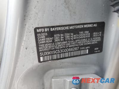 Zdjęcie 12 z 12 samochodu: 2016 BMW X3 XDRIVE28I VIN:5UXWX9C53G0D66287 - miniatura