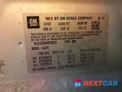 Zdjęcie 13 z 13 samochodu: 2019 BUICK ENCORE PREFERRED VIN:KL4CJESB4KB705231 - miniatura