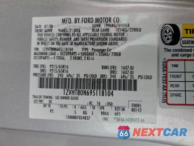 Zdjęcie 12 z 12 samochodu: 2009 FORD MUSTANG VIN:1ZVHT80N695118104 - miniatura