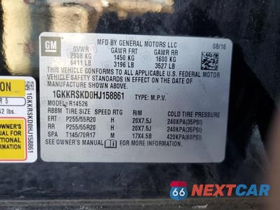 Zdjęcie 13 z 13 samochodu: 2017 GMC ACADIA LIMITED SLT-2 VIN:1GKKRSKD0HJ158861 - miniatura