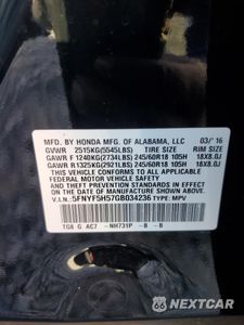 Zdjęcie 13 z 15 samochodu: 2016 HONDA PILOT EXL VIN:5FNYF5H57GB034236 - miniatura