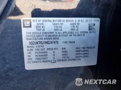 Zdjęcie 12 z 15 samochodu: 2017 CHEVROLET SILVERADO K1500 HIGH COUNTRY VIN:3GCUKTEJ1HG247470 - miniatura