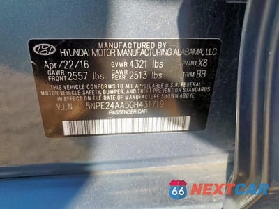 Zdjęcie 12 z 12 samochodu: 2016 HYUNDAI SONATA ECO VIN:5NPE24AA5GH431719 - miniatura
