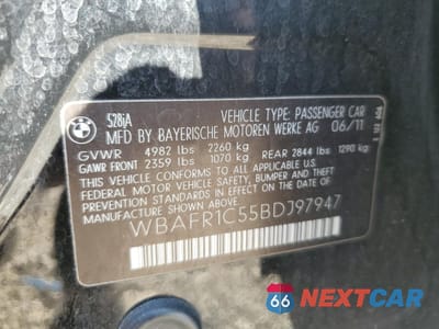Zdjęcie 12 z 12 samochodu: 2011 BMW 528 I VIN:WBAFR1C55BDJ97947 - miniatura