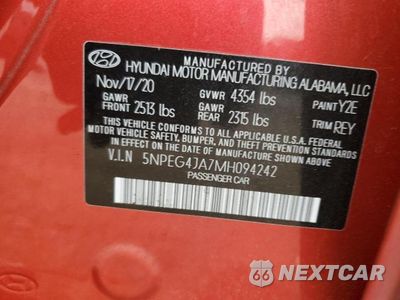 Zdjęcie 13 z 13 samochodu: 2021 HYUNDAI SONATA SE VIN:5NPEG4JA7MH094242 - miniatura