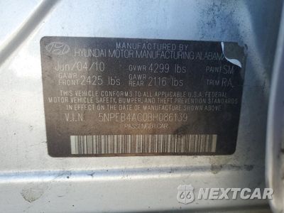 Zdjęcie 12 z 14 samochodu: 2011 HYUNDAI SONATA GLS VIN:5NPEB4AC0BH086139 - miniatura