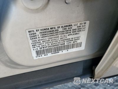 Zdjęcie 12 z 14 samochodu: 2008 HONDA PILOT EXL VIN:5FNYF28558B027608 - miniatura