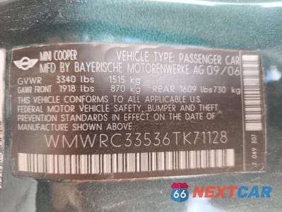 Zdjęcie 13 z 13 samochodu: 2006 MINI COOPER VIN:WMWRC33536TK71128 - miniatura