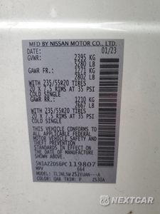 Zdjęcie 13 z 14 samochodu: 2023 NISSAN MURANO PLATINUM VIN:5N1AZ2DS6PC119807 - miniatura