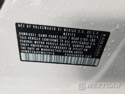 Zdjęcie 12 z 12 samochodu: 2015 VOLKSWAGEN JETTA SE VIN:3VWD17AJ5FM321016 - miniatura