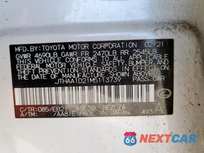 Zdjęcie 13 z 16 samochodu: 2021 LEXUS IS 300 VIN:JTHAA1D21M5113739 - miniatura