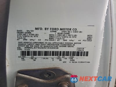 Zdjęcie 13 z 14 samochodu: 2022 FORD TRANSIT CONNECT XL VIN:NM0LS7S26N1530938 - miniatura