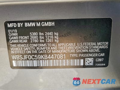 Zdjęcie 12 z 14 samochodu: 2019 BMW M5 VIN:WBSJF0C59KB447081 - miniatura