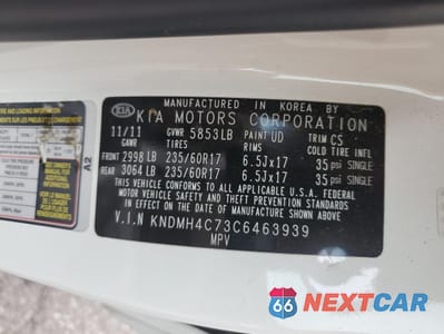 Zdjęcie 13 z 13 samochodu: 2012 KIA SEDONA EX VIN:KNDMH4C73C6463939 - miniatura