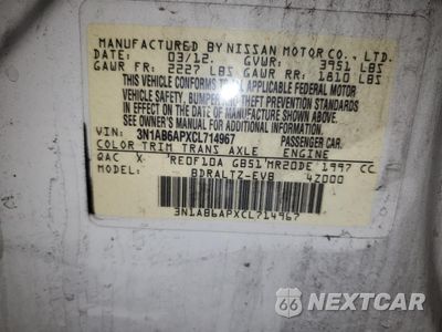 Zdjęcie 12 z 12 samochodu: 2012 NISSAN SENTRA 2.0 VIN:3N1AB6APXCL714967 - miniatura