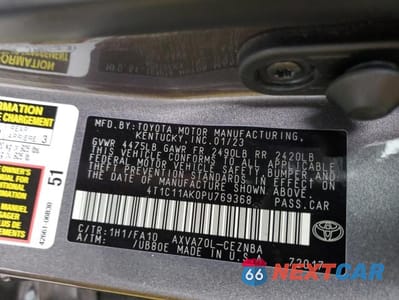 Zdjęcie 12 z 12 samochodu: 2023 TOYOTA CAMRY LE VIN:4T1C11AK0PU769368 - miniatura