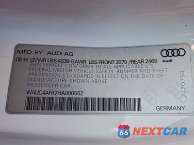 Zdjęcie 12 z 13 samochodu: 2017 AUDI S5 VIN:WAUC4AFR7HA000562 - miniatura