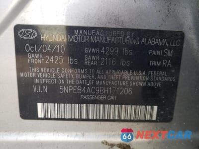 Zdjęcie 12 z 12 samochodu: 2011 HYUNDAI SONATA GLS VIN:5NPEB4AC9BH171206 - miniatura
