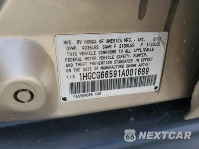 Zdjęcie 12 z 14 samochodu: 2001 HONDA ACCORD LX VIN:1HGCG66591A001689 - miniatura