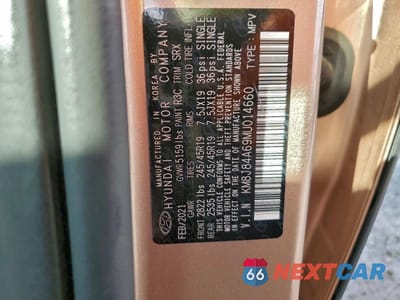 Zdjęcie 13 z 13 samochodu: 2021 HYUNDAI NEXO LIMITED VIN:KM8J84A69MU014660 - miniatura