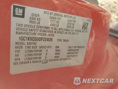Zdjęcie 12 z 14 samochodu: 2013 CHEVROLET SILVERADO K2500 HEAVY DUTY LT VIN:1GC1KXCG8DF224605 - miniatura