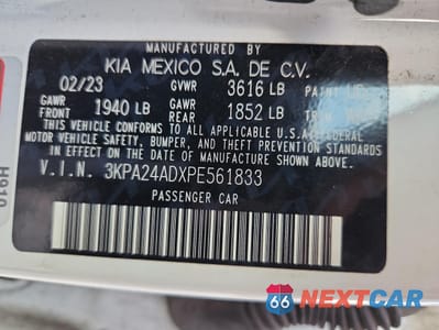 Zdjęcie 13 z 14 samochodu: 2023 KIA RIO LX VIN:3KPA24ADXPE561833 - miniatura