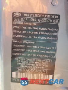 Zdjęcie 13 z 13 samochodu: 2012 LAND ROVER LR4 HSE VIN:SALAG2D40CA633744 - miniatura