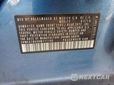Zdjęcie 13 z 13 samochodu: 2019 VOLKSWAGEN JETTA S VIN:3VWC57BU0KM171190 - miniatura