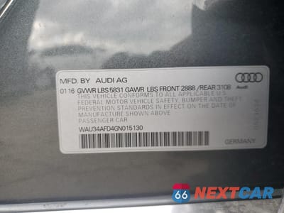 Zdjęcie 12 z 14 samochodu: 2016 AUDI A8 L QUATTRO VIN:WAU34AFD4GN015130 - miniatura