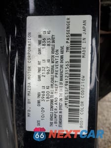 Zdjęcie 12 z 12 samochodu: 2010 MAZDA 3 I VIN:JM1BL1SF9A1231563 - miniatura