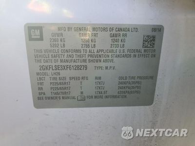Zdjęcie 25 z 26 samochodu: 2015 GMC TERRAIN SLT VIN:2GKFLSE3XF6128279 - miniatura