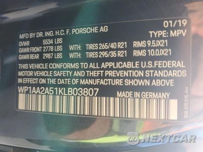 Zdjęcie 14 z 14 samochodu: 2019 PORSCHE MACAN VIN:WP1AA2A51KLB03807 - miniatura