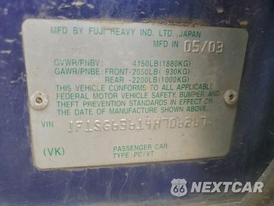Zdjęcie 12 z 14 samochodu: 2004 SUBARU FORESTER 2.5X VIN:JF1SG63614H706267 - miniatura