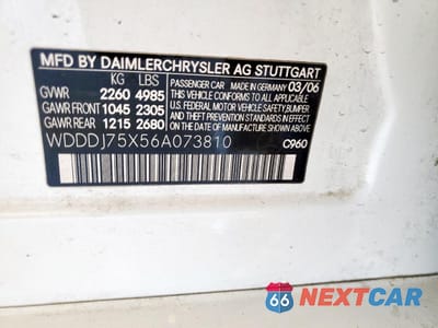 Zdjęcie 12 z 12 samochodu: 2006 MERCEDES-BENZ CLS 500C VIN:WDDDJ75X56A073810 - miniatura