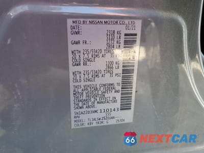 Zdjęcie 13 z 13 samochodu: 2021 NISSAN MURANO PLATINUM VIN:5N1AZ2DJXMC110143 - miniatura