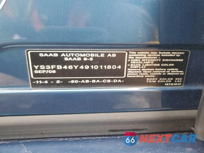 Zdjęcie 13 z 13 samochodu: 2009 SAAB 9-3 2.0T VIN:YS3FB46Y491011804 - miniatura