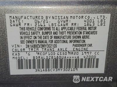 Zdjęcie 13 z 13 samochodu: 2021 NISSAN SENTRA SV VIN:3N1AB8CV3MY302109 - miniatura