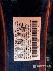 Zdjęcie 12 z 12 samochodu: 2017 HONDA ACCORD LX VIN:1HGCR2F3XHA252569 - miniatura