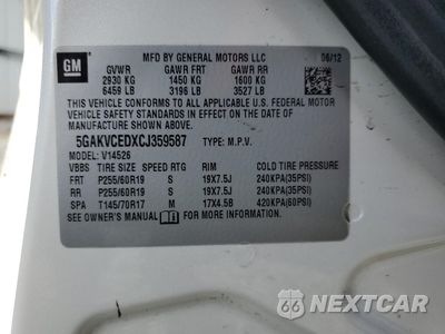 Zdjęcie 13 z 15 samochodu: 2012 BUICK ENCLAVE VIN:5GAKVCEDXCJ359587 - miniatura