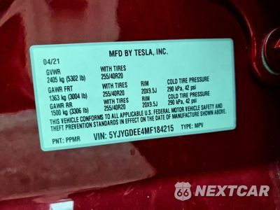 Zdjęcie 12 z 13 samochodu: 2021 TESLA MODEL Y VIN:5YJYGDEE4MF184215 - miniatura