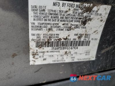 Zdjęcie 12 z 12 samochodu: 2015 FORD TAURUS SEL VIN:1FAHP2E89FG147934 - miniatura