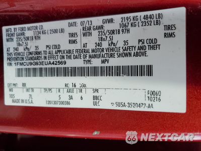 Zdjęcie 13 z 15 samochodu: 2014 FORD ESCAPE SE VIN:1FMCU9G93EUA42569 - miniatura